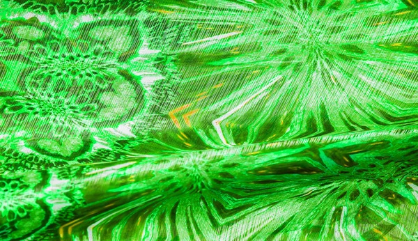 Textura pozadí, vzorek Silk z nazelenalé smaragdové stínu. — Stock fotografie