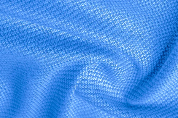 Háttér textúra, minta Fabric meleg gyapjú varrott kék — Stock Fotó