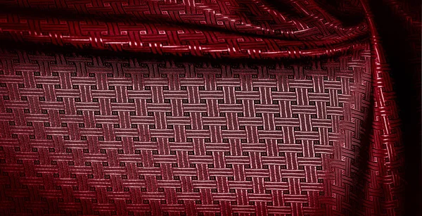 Background texture, pattern. Red silk fabric with a small checkered pattern. A classic look, add this to your designer collection. If you are looking for a red runway, you can learn how to go.