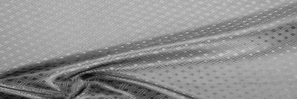 Hintergrund Textur, Muster. schwarzer Seidenstoff mit kleinem Chec — Stockfoto