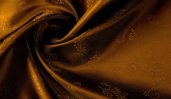 텍스처 배경 무늬 옐로우 겨자 갈색 쉬폰 원단 — 스톡 사진