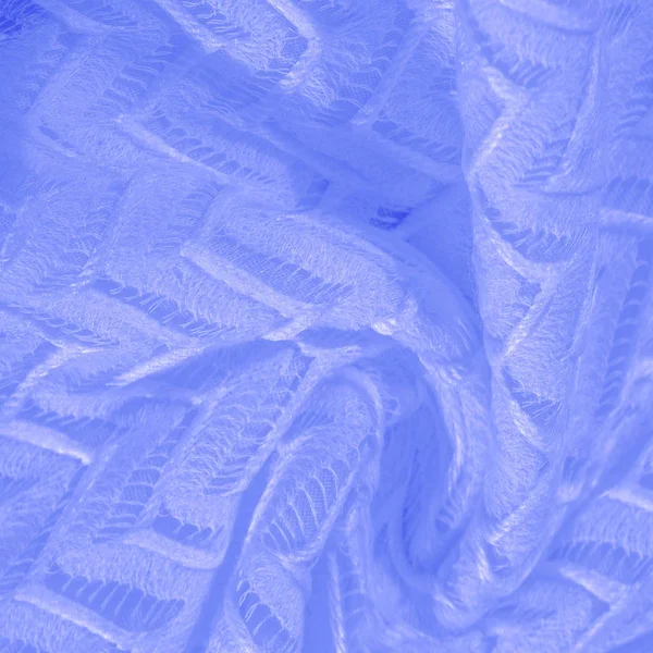 Textur, bakgrund, mönster, sidentyg blå, Layered spets TUL — Stockfoto