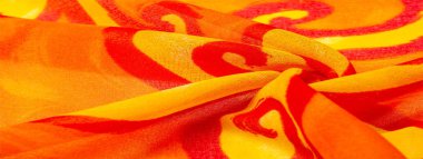 doku ipek, boyalı sarı çiçekler ile kumaş kırmızı arka plan 