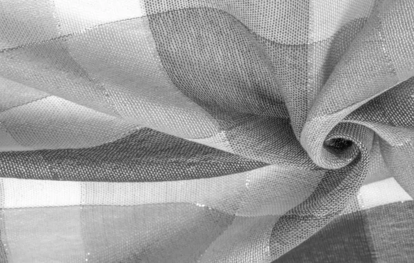 Tekstura, tło, szalik jedwabny żeński czarno-biały z — Zdjęcie stockowe