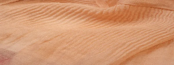 Textur, bakgrund, mönster, beige korrugering Silk krossade fab — Stockfoto
