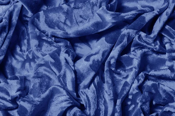 Textura fondo patrón terciopelo tela de color azul terciopelo es s — Foto de Stock