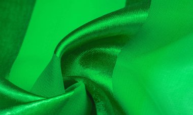Doku, arka plan, metalik s ile yeşil ipek çizgili kumaş