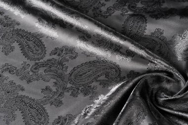 doku, arka plan, bir paisley patt ile siyah çelik gri kumaş