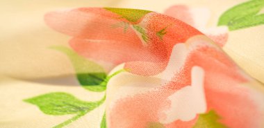 Doku arka plan, desen, duvar kağıdı. bej ipek kumaş, kırmızı r