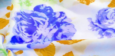 doku deseni pamuklu kumaş. Beyaz bir backgrou üzerinde çiçekler güller