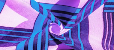 Doku, arka plan, mavi çizgili desenli ipek kumaş. Th