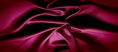 doku, kırmızı ipek kumaş panoramik fotoğraf. İpek Dük ruh saton -