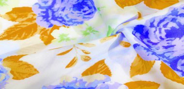 doku deseni pamuklu kumaş. Beyaz bir backgrou üzerinde çiçekler güller