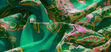 doku, arka plan, bir desen ile çok renkli ipek kumaş 