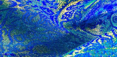 Doku arka planı, desen. mavi brokar kumaş. Organza brocad