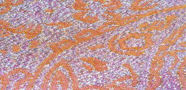 Doku arka planı, desen. pembe brokar kumaş. Organza brocad