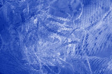 Doku, arka plan mavi tül. Hacim, yetenek veya ayrıntılı d ekleme