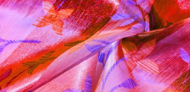 doku, arka plan. Metalik ipek kumaş. Ele eklemek için ideal