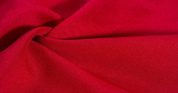 Texture, fond, motif, tissu de soie rouge cramoisi — Photo