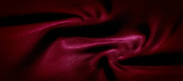 Texture, red silk fabric panoramic photo. Silk Duke mood satin - — Stock Photo, Image