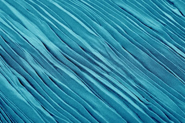 Υφή, φόντο, μοτίβο, πανί πλισέ μπλε. Ένα γυαλιστερό φινίρισμα — Φωτογραφία Αρχείου