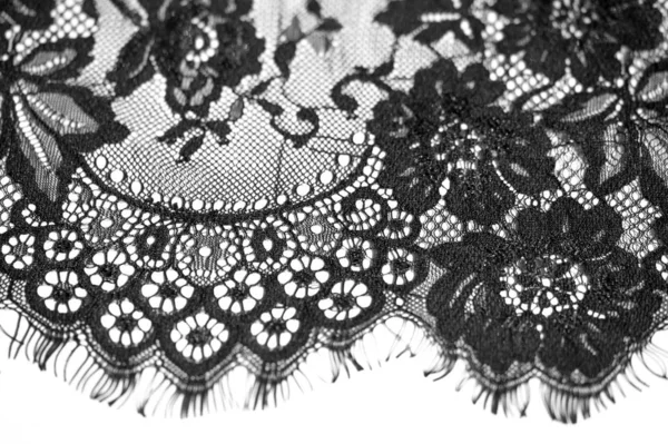 Exture bakgrund, mönster. svart spets tyg. Denna vackra La — Stockfoto