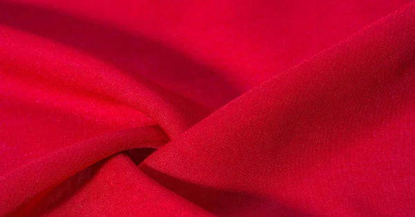 Textura, fondo, patrón, tela de seda roja carmesí — Foto de Stock