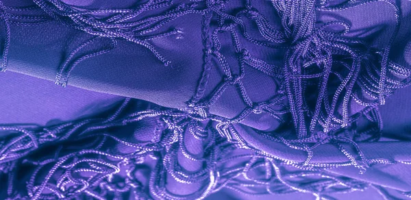 Background texture of silk fabric. This is a natural purple blue — Stock Photo, Image