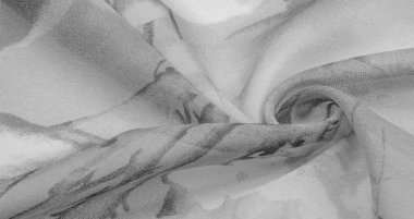 Doku, arka plan, büyük desenli ince yarı saydam ipek.