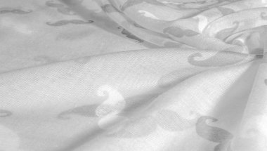 Doku arka plan, boyalı karikatür musta ile beyaz ipek kumaş