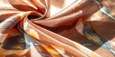 Doku, arka plan, desen, kahverengi renk ipek kumaş ile 