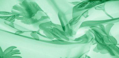 Doku arka plan, desen, duvar kağıdı. beyaz ipek kumaş, yeşil