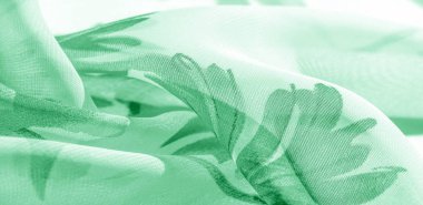 Doku arka plan, desen, duvar kağıdı. beyaz ipek kumaş, yeşil
