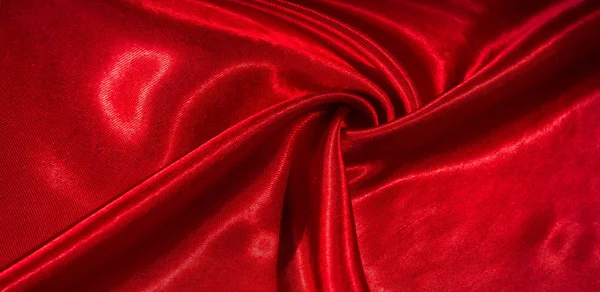 Texture, background, pattern, silk fabric of red color. This ado — Stock Photo, Image