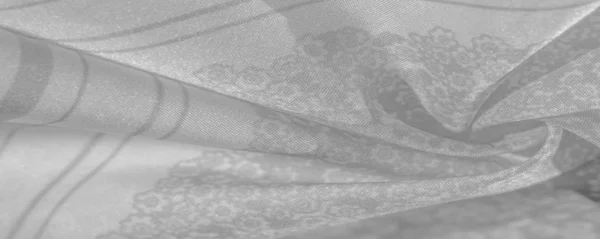 Pola tekstur, kain sutra abu-abu hitam pada latar belakang putih, f — Stok Foto