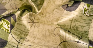 Arka plan dokusu Bir ipek baskı ile Evrensel georgette, drawin