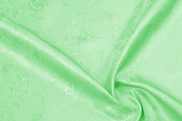 Texture background Fabric silk green Slim and light, add it to y — Stock Photo, Image