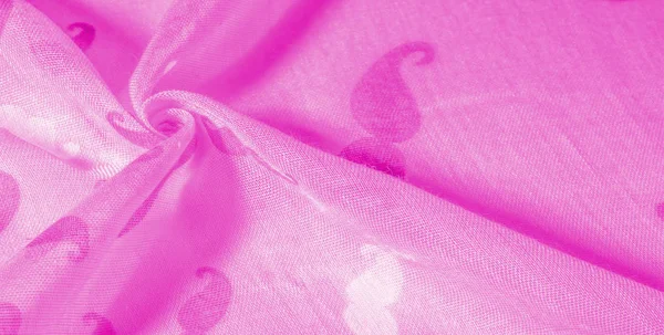 Текстура Фон, Розовая шелковая ткань с окрашенным Мустак Мультфильм — стоковое фото