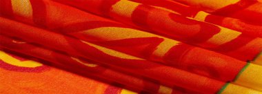 doku ipek, boyalı sarı çiçekler ile kumaş kırmızı arka plan 