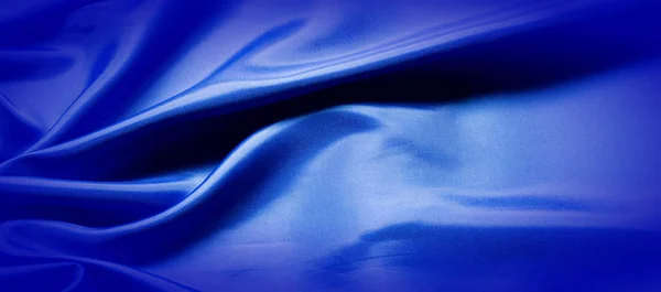 Textura, tecido de seda azul, feito apenas para o humor que vamos introd — Fotografia de Stock