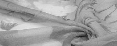 Doku, arka plan, büyük desenli ince yarı saydam ipek.