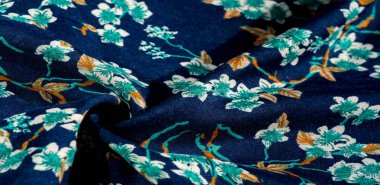 Doku, arka plan, desen, f yeşil renkleri ile kumaş mavi