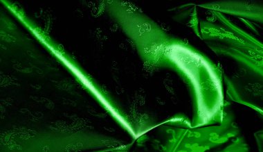 Doku, arka plan, desen Yeşil ipek şifon kumaş bir pa ile