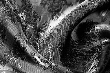 doku, arka plan, bir paisley patt ile siyah çelik gri kumaş