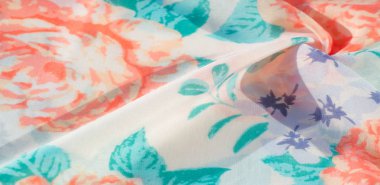 doku deseni pamuklu kumaş. Beyaz bir backgrou üzerinde çiçekler güller