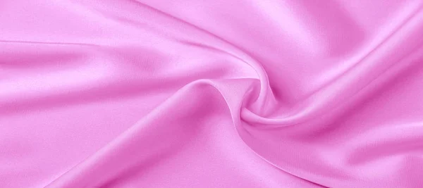Textuur. Roze zijde stof. briljante glans en karakteristiek — Stockfoto