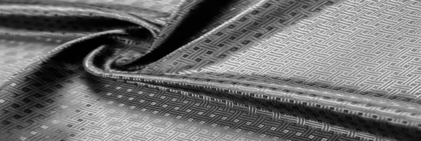 Background texture, pattern. Black silk fabric with a small chec — Stock Photo, Image