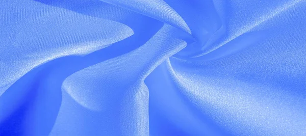 Textura, fondo, patrón, tela azul seda. Crepe satén en t — Foto de Stock