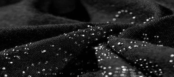 Textura, fondo, patrón, postal, seda negra con gl pegado —  Fotos de Stock