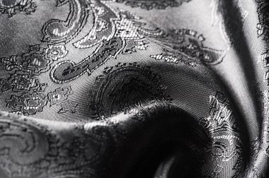 doku, arka plan, bir paisley patt ile siyah çelik gri kumaş